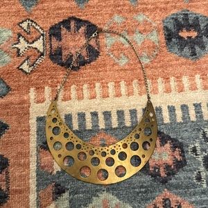 Handmade punched metal bib necklace